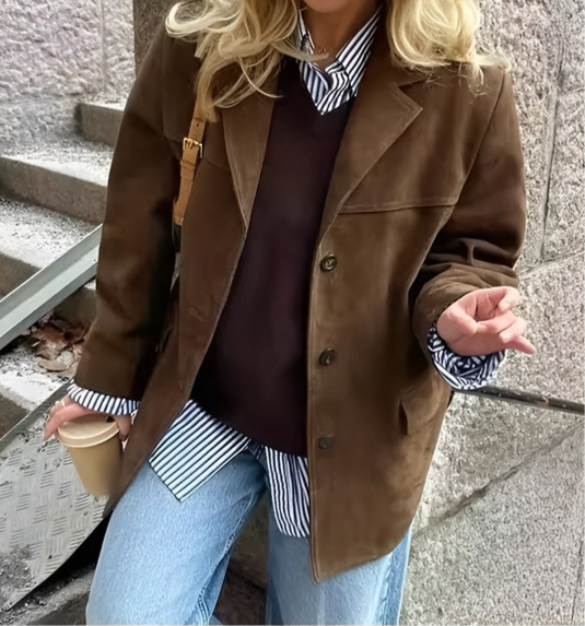LYDIA - Blazer in Wildlederoptik
